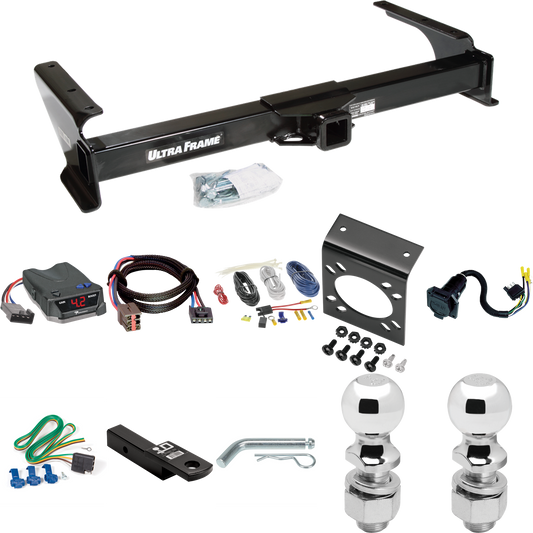 Fits 2003-2007 Ford E-150 Econoline Trailer Hitch Tow PKG w/ Tekonsha BRAKE-EVN Brake Control + Plug & Play BC Adapter + 7-Way RV Wiring + 2" & 2-5/16" Ball & Drop Mount By Draw-Tite