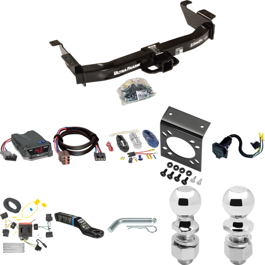 Fits 2008-2008 Ford E-150 Econoline Trailer Hitch Tow PKG w/ Tekonsha BRAKE-EVN Brake Control + Plug & Play BC Adapter + 7-Way RV Wiring + 2" & 2-5/16" Ball & Drop Mount By Draw-Tite