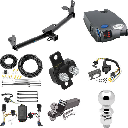 Fits 2002-2007 Saturn Vue Trailer Hitch Tow PKG w/ Tekonsha Primus IQ Brake Control + 7-Way RV Wiring + 2" & 2-5/16" Ball & Drop Mount (Excludes: Redline Models) By Reese Towpower