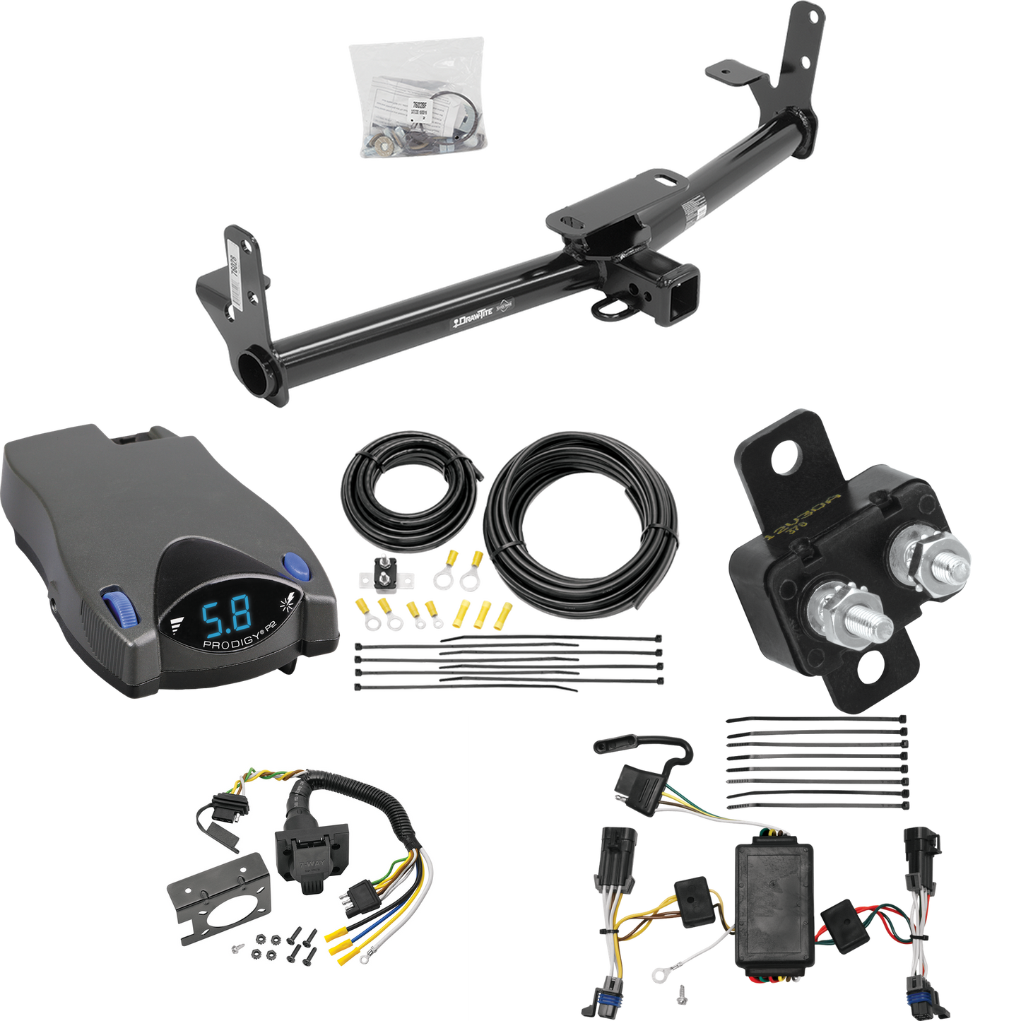 Se adapta al paquete de enganche de remolque Saturn Vue 2002-2007 con control de freno Tekonsha Prodigy P2 + cableado RV de 7 vías (excluye: modelos Redline) de Draw-Tite