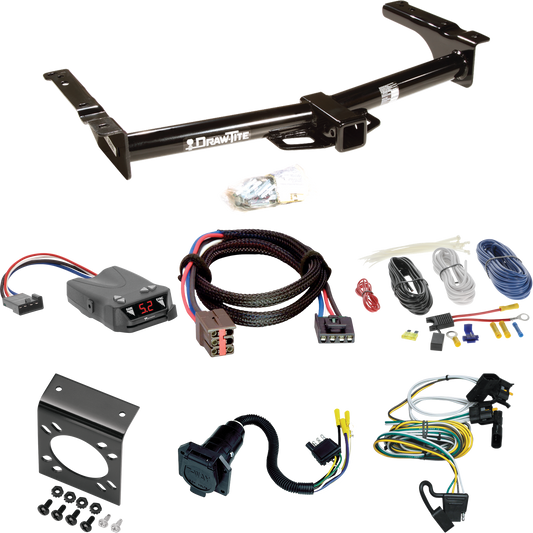 Fits 1995-2002 Ford E-250 Econoline Trailer Hitch Tow PKG w/ Tekonsha Brakeman IV Brake Control + Plug & Play BC Adapter + 7-Way RV Wiring By Draw-Tite