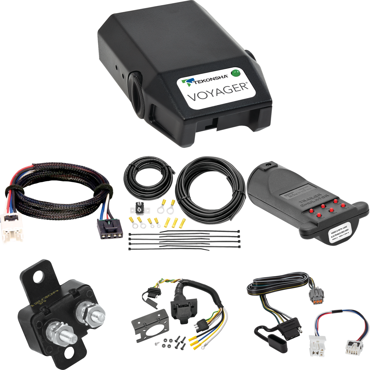 Se adapta al cableado de RV de 7 vías Infiniti QX60 2022-2022 + control de freno Tekonsha Voyager + adaptador BC Plug &amp; Play + probador de 7 vías y emulador de remolque de Tekonsha