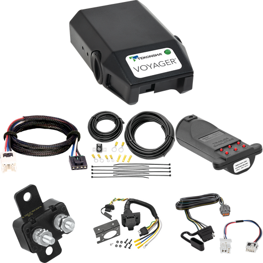 Se adapta al cableado de RV de 7 vías Infiniti QX60 2022-2022 + control de freno Tekonsha Voyager + adaptador BC Plug &amp; Play + probador de 7 vías y emulador de remolque de Tekonsha