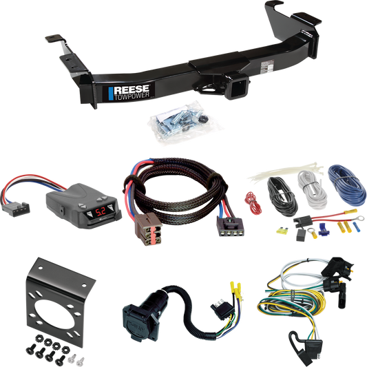 Fits 2000-2002 Ford E-150 Econoline Trailer Hitch Tow PKG w/ Tekonsha Brakeman IV Brake Control + Plug & Play BC Adapter + 7-Way RV Wiring By Reese Towpower