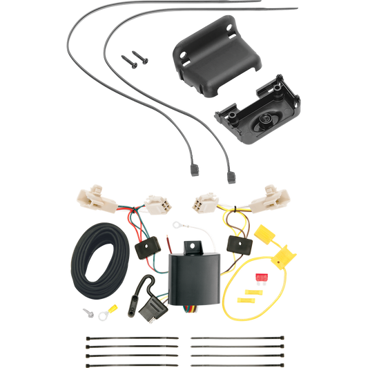 Fits 2013-2020 Subaru BRZ 4-Flat Vehicle End Trailer Wiring Harness + Wiring Bracket By Tekonsha