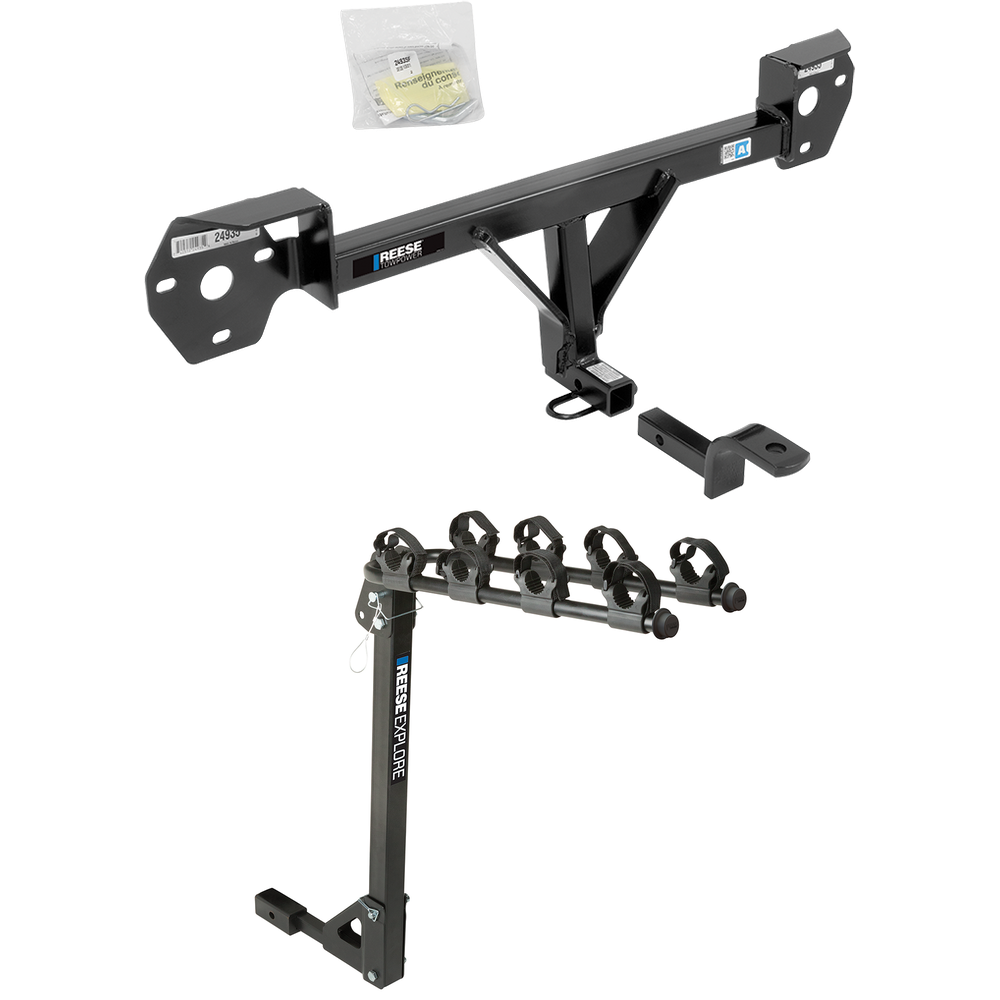 Fits 2013-2016 Scion FR-S Trailer Hitch Tow PKG w/ 4 Bike Carrier Rack By Reese Towpower