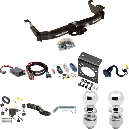 Fits 2008-2008 Ford E-150 Econoline Trailer Hitch Tow PKG w/ Tekonsha Brakeman IV Brake Control + Plug & Play BC Adapter + 7-Way RV Wiring + 2" & 2-5/16" Ball & Drop Mount By Draw-Tite