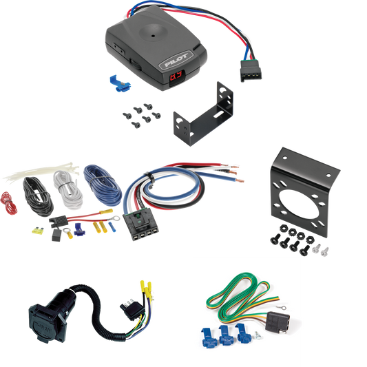 Se adapta al cableado de RV de 7 vías Plymouth Voyager 1984-1990 + control de freno piloto serie Pro + adaptador de cableado BC genérico de Reese Towpower