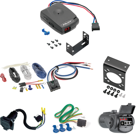 Fits 2008-2009 Ford Taurus X 7-Way RV Wiring + Pro Series Pilot Brake Control + Generic BC Wiring Adapter + 2 in 1 Tester & 7-Way to 4-Way Adapter By Reese Towpower