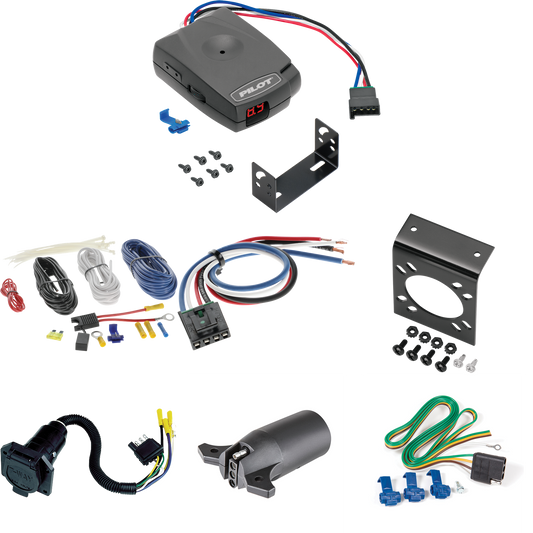Fits 1984-1990 Dodge Caravan 7-Way RV Wiring + Pro Series Pilot Brake Control + Generic BC Wiring Adapter + 7-Way to 4-Way Adapter By Reese Towpower