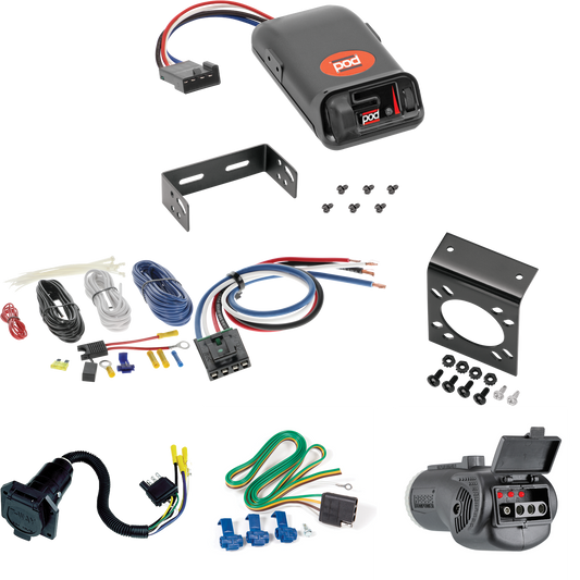 Fits 2003-2014 GMC Savana Van 7-Way RV Wiring + Pro Series POD Brake Control + Generic BC Wiring Adapter + 2 in 1 Tester & 7-Way to 4-Way Adapter By Reese Towpower