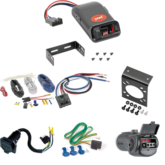 Fits 1996-1999 GMC Savana 1500 7-Way RV Wiring + Pro Series POD Brake Control + Generic BC Wiring Adapter + 2 in 1 Tester & 7-Way to 4-Way Adapter By Reese Towpower