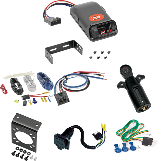 Fits 1999-1999 Cadillac Escalade 7-Way RV Wiring + Pro Series POD Brake Control + Generic BC Wiring Adapter + 7-Way Tester By Reese Towpower