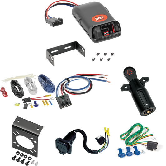 Fits 1990-2005 GMC Safari 7-Way RV Wiring + Pro Series POD Brake Control + Generic BC Wiring Adapter + 7-Way Tester By Reese Towpower