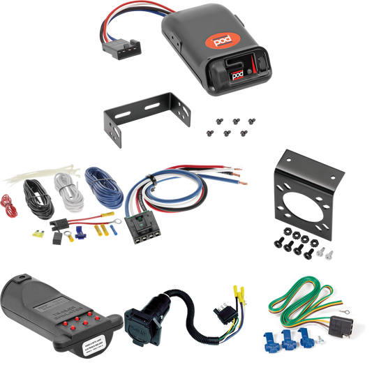 Fits 1981-1994 Dodge B350 7-Way RV Wiring + Pro Series POD Brake Control + Generic BC Wiring Adapter + 7-Way Tester and Trailer Emulator By Reese Towpower