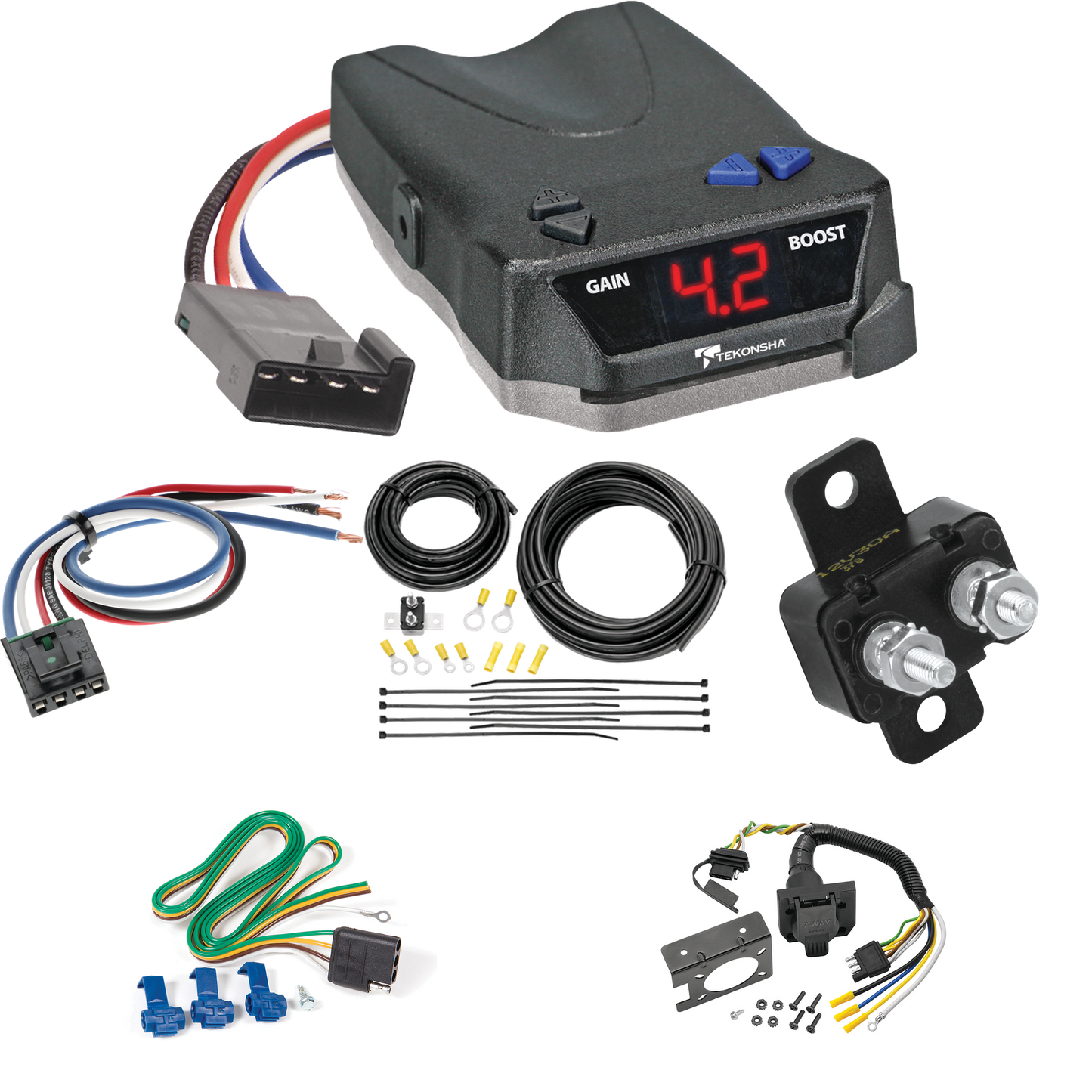 Fits 2008-2009 Mercury Sable 7-Way RV Wiring + Tekonsha BRAKE-EVN Brake Control + Generic BC Wiring Adapter (For Sedan Models) By Reese Towpower