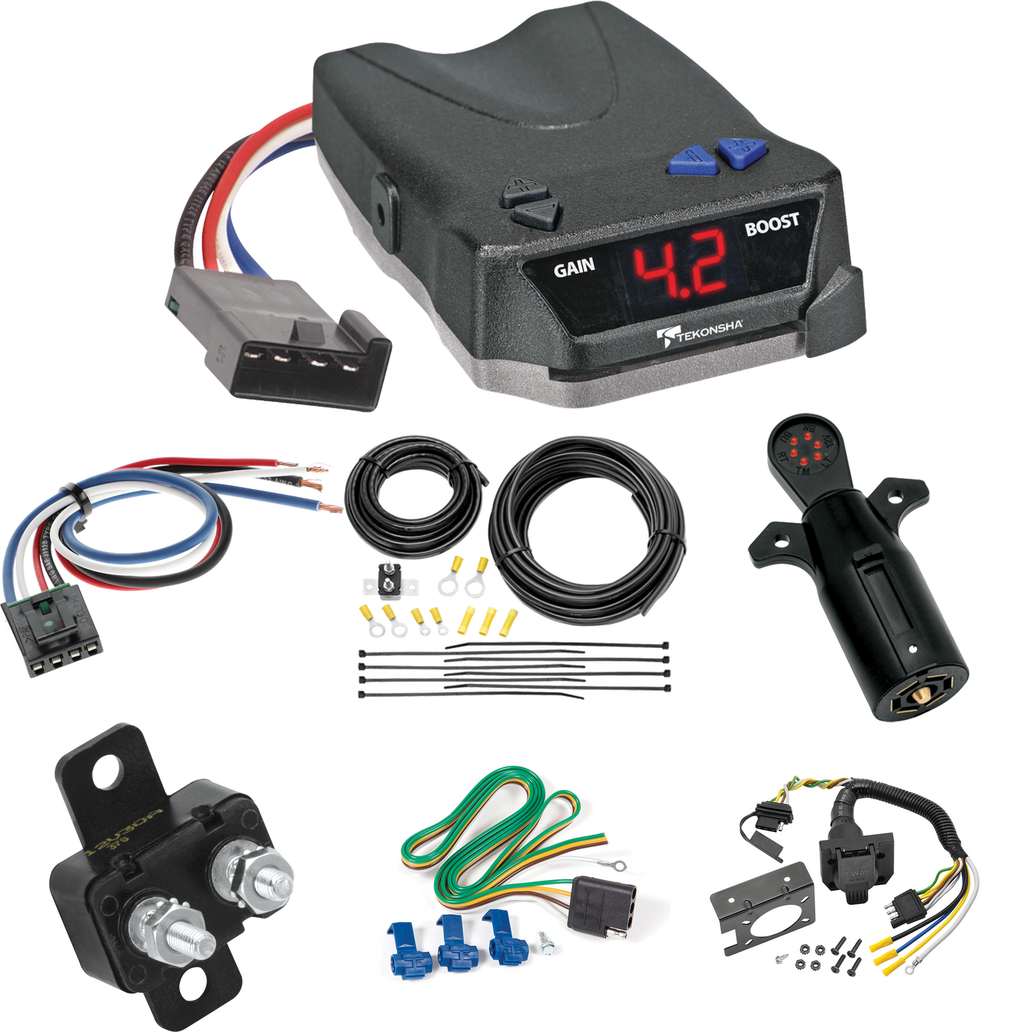 Fits 1978-1995 Chevrolet G10 7-Way RV Wiring + Tekonsha BRAKE-EVN Brake Control + Generic BC Wiring Adapter + 7-Way Tester By Reese Towpower