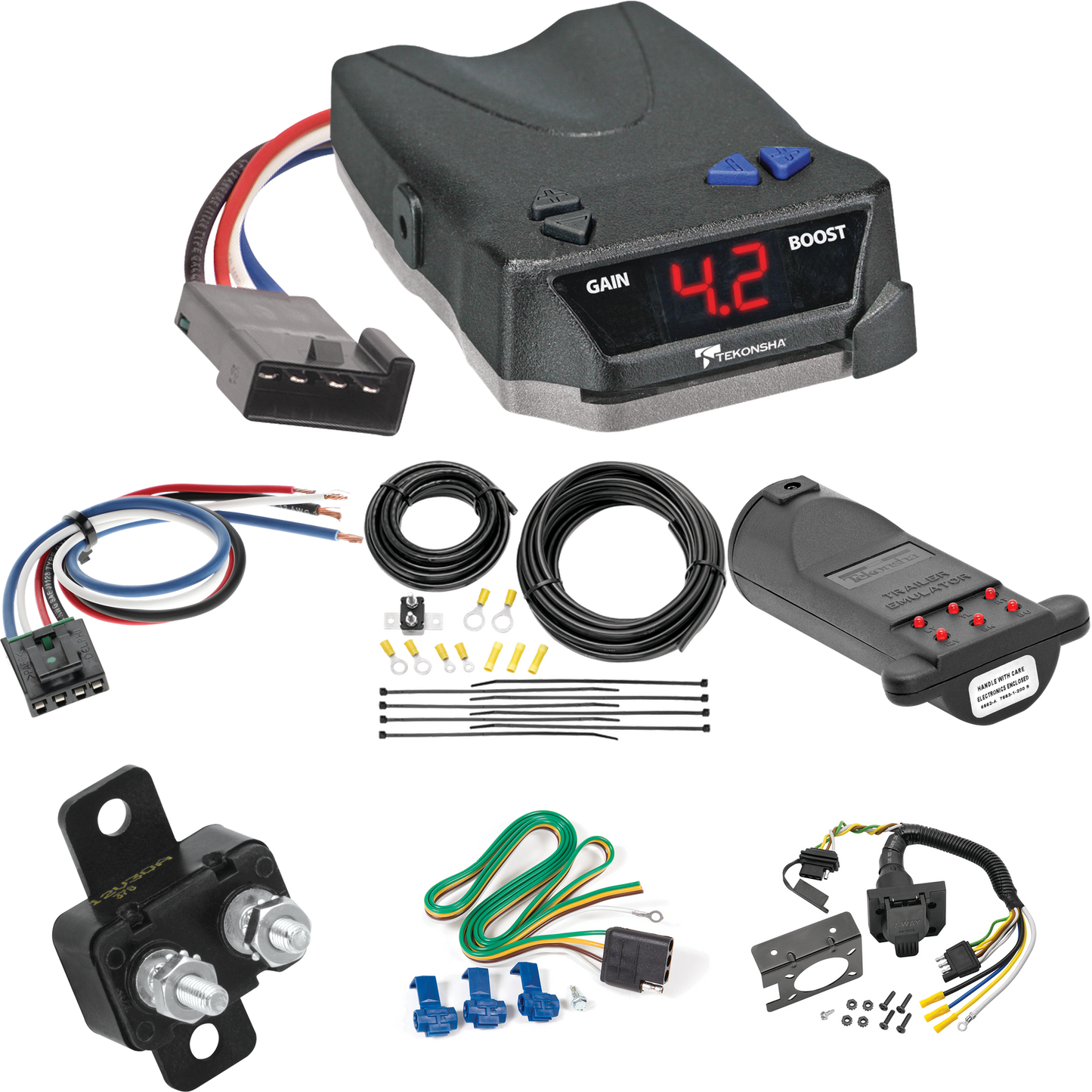 Se adapta al cableado de RV de 7 vías Mercury Sable 2008-2009 + control de frenos Tekonsha BRAKE-EVN + adaptador de cableado BC genérico + probador de 7 vías y emulador de remolque (para modelos sedán) de Reese Towpower