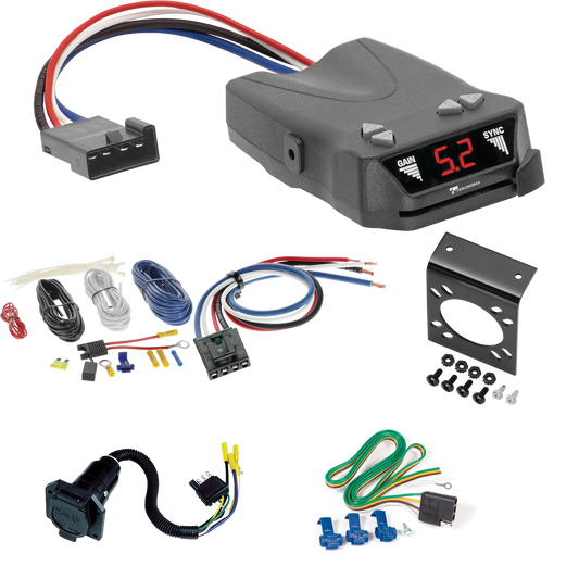 Se adapta al cableado de RV de 7 vías Ford F-150 2022-2023 + control de freno Tekonsha Brakeman IV + adaptador de cableado BC genérico de Reese Towpower