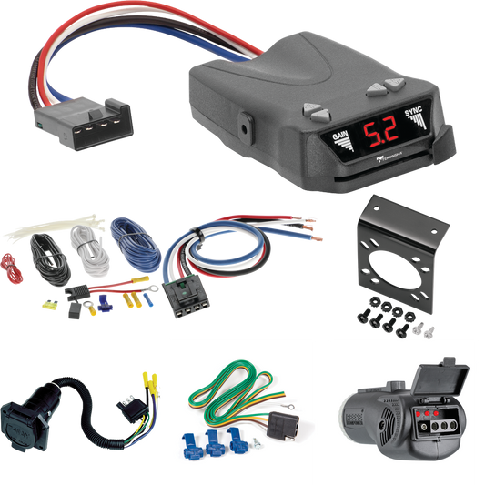 Fits 1971-1980 Dodge D200 7-Way RV Wiring + Tekonsha Brakeman IV Brake Control + Generic BC Wiring Adapter + 2 in 1 Tester & 7-Way to 4-Way Adapter By Reese Towpower