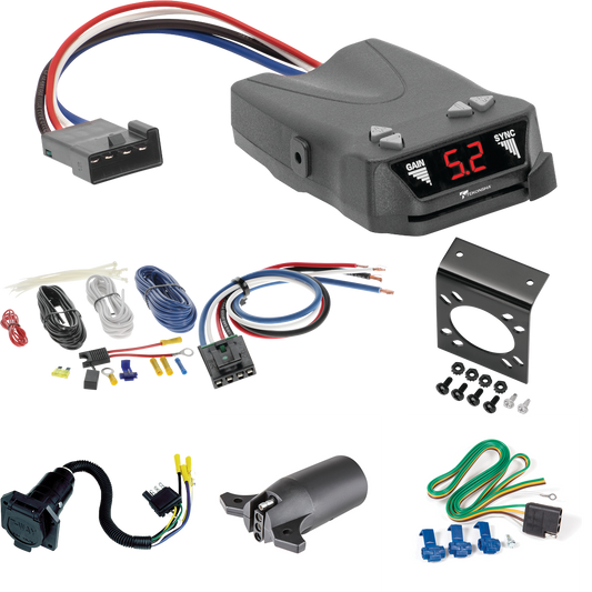 Compatible con cableado RV de 7 vías Chevrolet G30 1978-1995 + control de freno Tekonsha Brakeman IV + adaptador de cableado BC genérico + adaptador de 7 vías a 4 vías de Reese Towpower