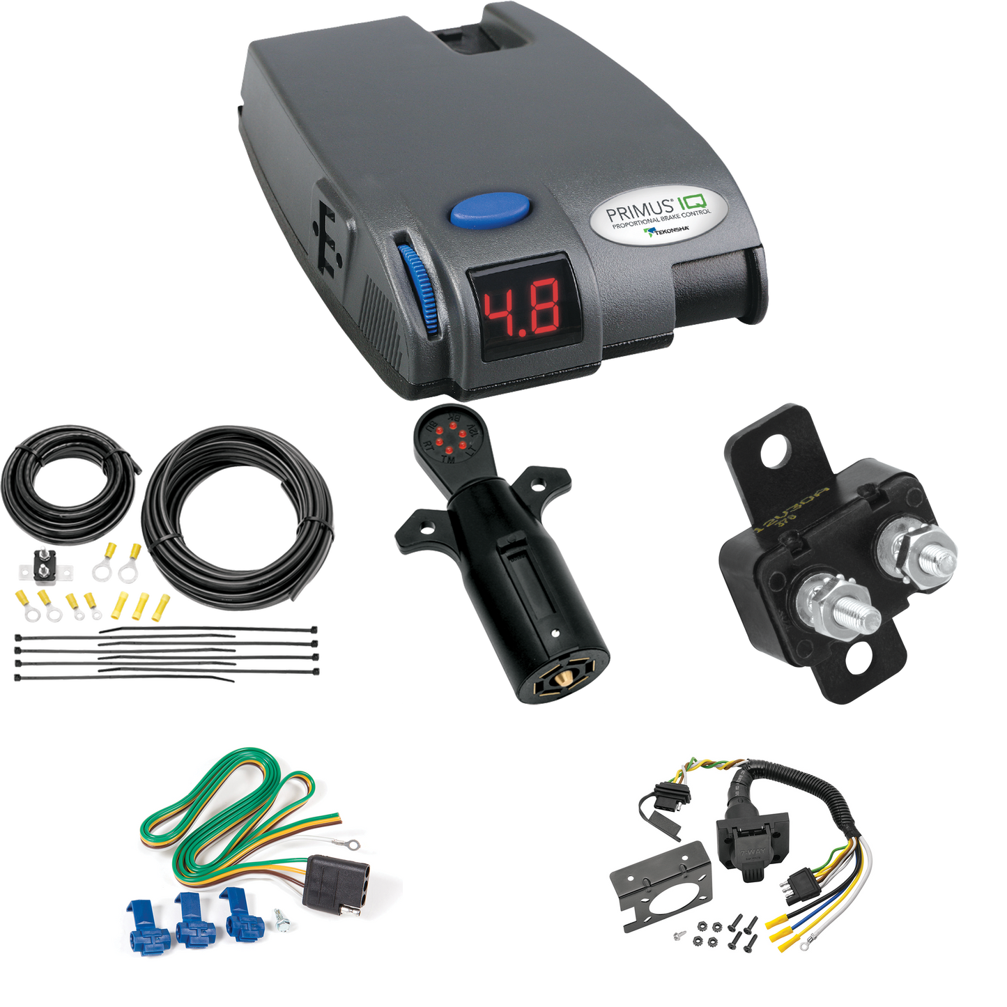 Fits 2018-2021 Toyota Tundra 7-Way RV Wiring + Tekonsha Primus IQ Brake Control + 7-Way Tester By Reese Towpower