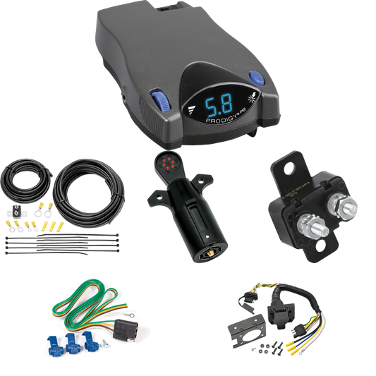 Se adapta al cableado de RV de 7 vías GMC Jimmy 1995-1997 + control de frenos Tekonsha Prodigy P2 + probador de 7 vías de Reese Towpower