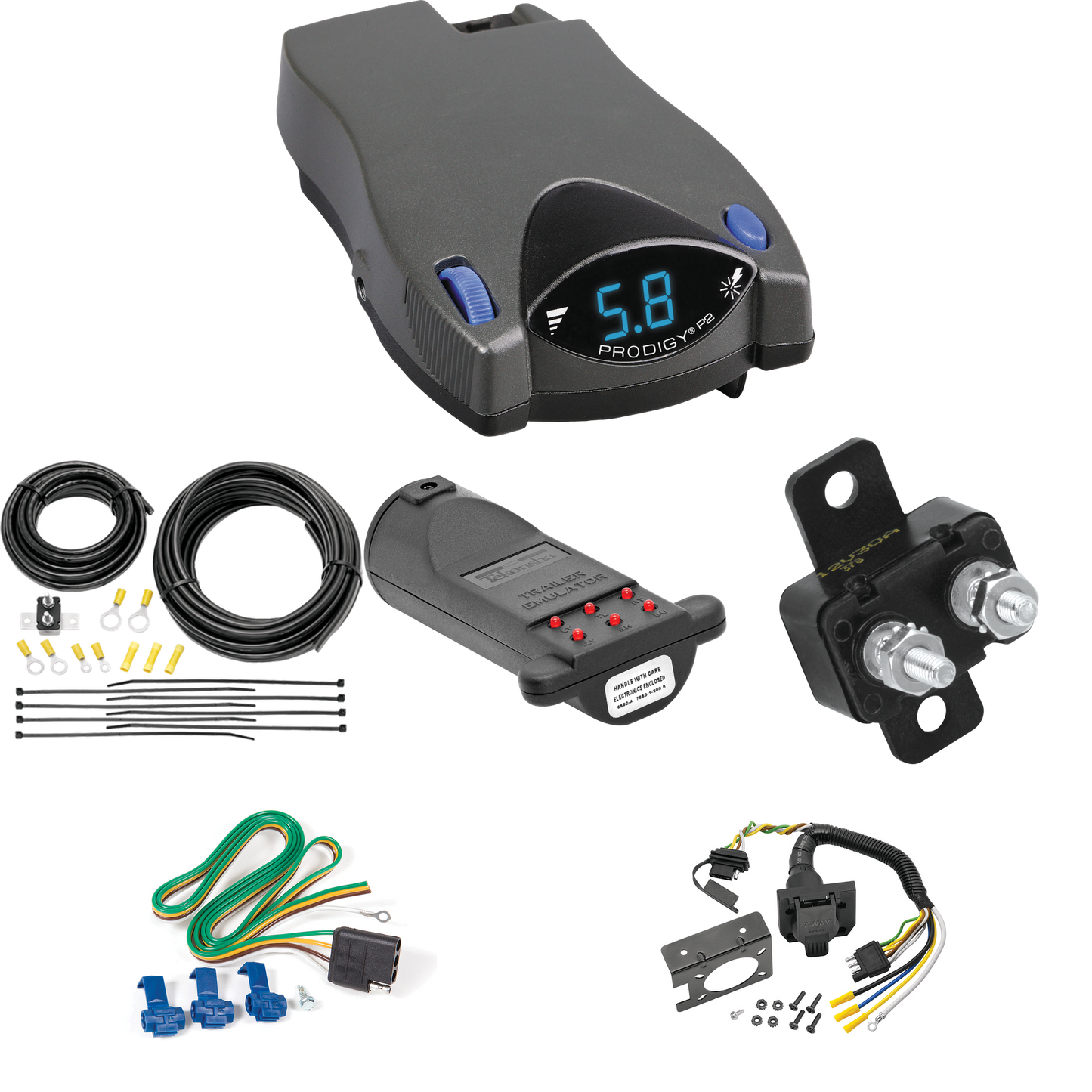 Fits 1992-1997 Ford Crown Victoria 7-Way RV Wiring + Tekonsha Prodigy P2 Brake Control + 7-Way Tester and Trailer Emulator By Reese Towpower