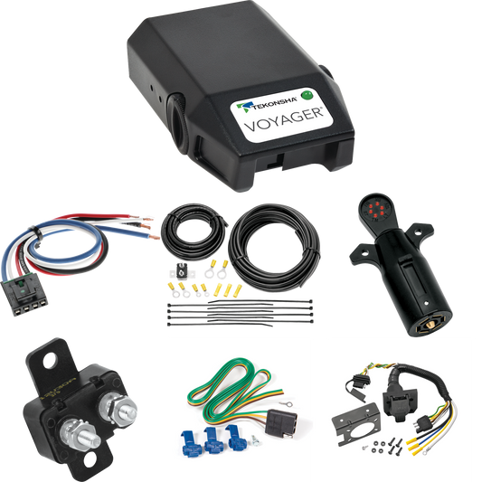 Compatible con cableado de 7 vías Ford Taurus X 2008-2009 + control de freno Tekonsha Voyager + adaptador de cableado BC genérico + probador de 7 vías de Reese Towpower