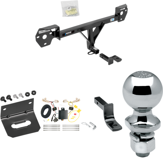 Fits 2013-2020 Subaru BRZ Trailer Hitch Tow PKG w/ 4-Flat Wiring Harness + Draw-Bar + 2" Ball + Wiring Bracket By Reese Towpower