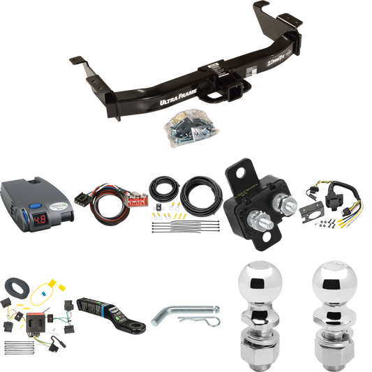 Fits 2009-2014 Ford E-250 Econoline Trailer Hitch Tow PKG w/ Tekonsha Primus IQ Brake Control + Plug & Play BC Adapter + 7-Way RV Wiring + 2" & 2-5/16" Ball & Drop Mount By Draw-Tite