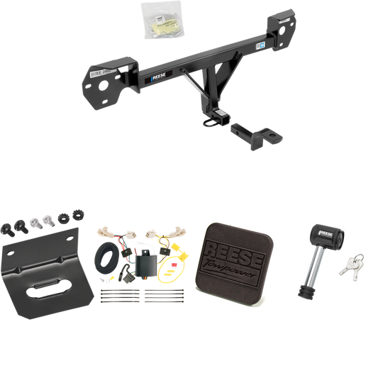 Fits 2013-2016 Scion FR-S Trailer Hitch Tow PKG w/ 4-Flat Wiring Harness + Hitch Cover + Hitch Lock By Reese Towpower