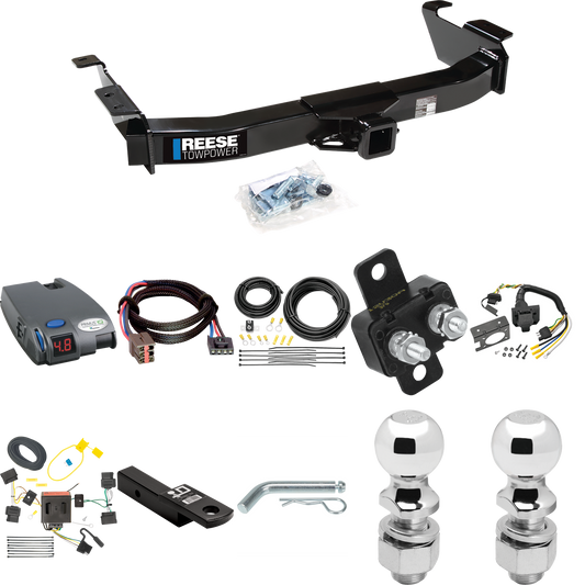 Se adapta al paquete de enganche de remolque Ford E-150 Econoline 2008-2008 con control de freno Tekonsha Primus IQ + adaptador BC Plug &amp; Play + cableado RV de 7 vías + soporte de bola y caída de 2" y 2-5/16" de Reese Towpower