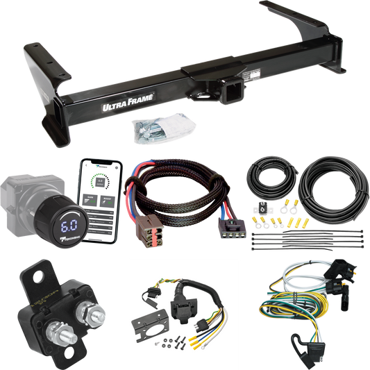 Se adapta al paquete de enganche de remolque Ford E-150 Econoline 1995-2002 con control de freno inalámbrico Bluetooth Tekonsha Prodigy iD + adaptador BC Plug &amp; Play + cableado RV de 7 vías de Draw-Tite