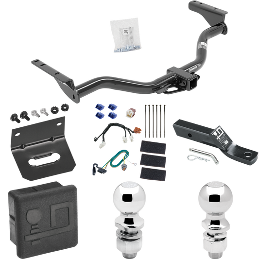 Se adapta al paquete de enganche de remolque Infiniti QX60 2014-2020 con 4 cables planos + soporte de bola con caída de 2" + bola de 2" + bola de 2-5/16" + soporte de cableado + cubierta de enganche de Draw-Tite