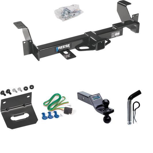 Fits 2001-2005 Pontiac Aztek Trailer Hitch Tow PKG w/ 4-Flat Wiring Harness + Dual Ball Ball Mount 1-7/8" & 2" Trailer Balls + Pin/Clip + Wiring Bracket By Reese Towpower