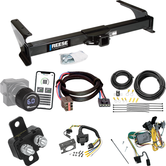 Fits 1992-1994 Ford E-150 Econoline Trailer Hitch Tow PKG w/ Tekonsha Prodigy iD Bluetooth Wireless Brake Control + Plug & Play BC Adapter + 7-Way RV Wiring By Reese Towpower