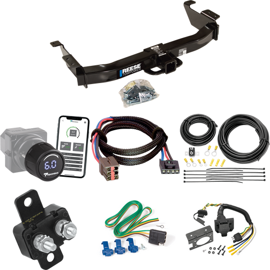 Fits 2003-2007 Ford E-150 Econoline Trailer Hitch Tow PKG w/ Tekonsha Prodigy iD Bluetooth Wireless Brake Control + Plug & Play BC Adapter + 7-Way RV Wiring By Reese Towpower