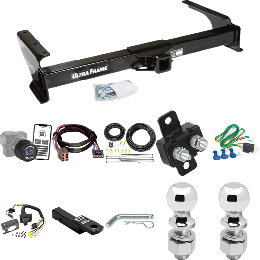 Se adapta al paquete de enganche de remolque Ford E-250 Econoline 2003-2007 con control de freno inalámbrico Bluetooth Tekonsha Prodigy iD + adaptador BC Plug &amp; Play + cableado RV de 7 vías + soporte de bola y caída de 2" y 2-5/16" por Draw -Tita