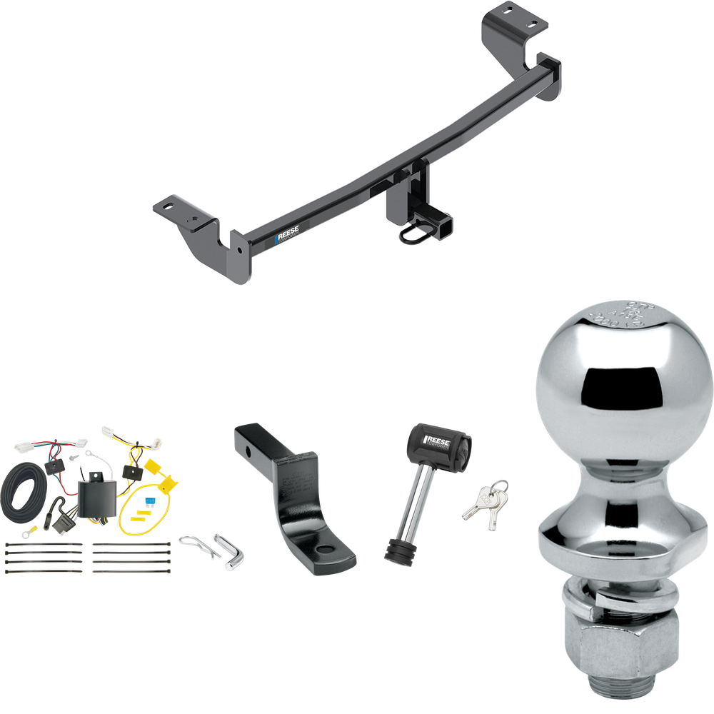Se adapta al paquete de enganche de remolque Toyota Corolla iM 2017-2018 con arnés de cableado de 4 planos + barra de tracción + bola de 1-7/8" + bloqueo de enganche de Reese Towpower