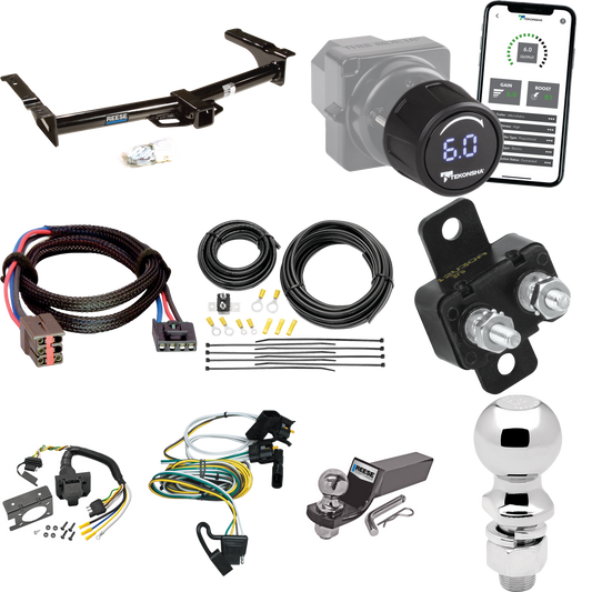 Fits 1995-2002 Ford E-150 Econoline Trailer Hitch Tow PKG w/ Tekonsha Prodigy iD Bluetooth Wireless Brake Control + Plug & Play BC Adapter + 7-Way RV Wiring + 2" & 2-5/16" Ball & Drop Mount By Reese Towpower