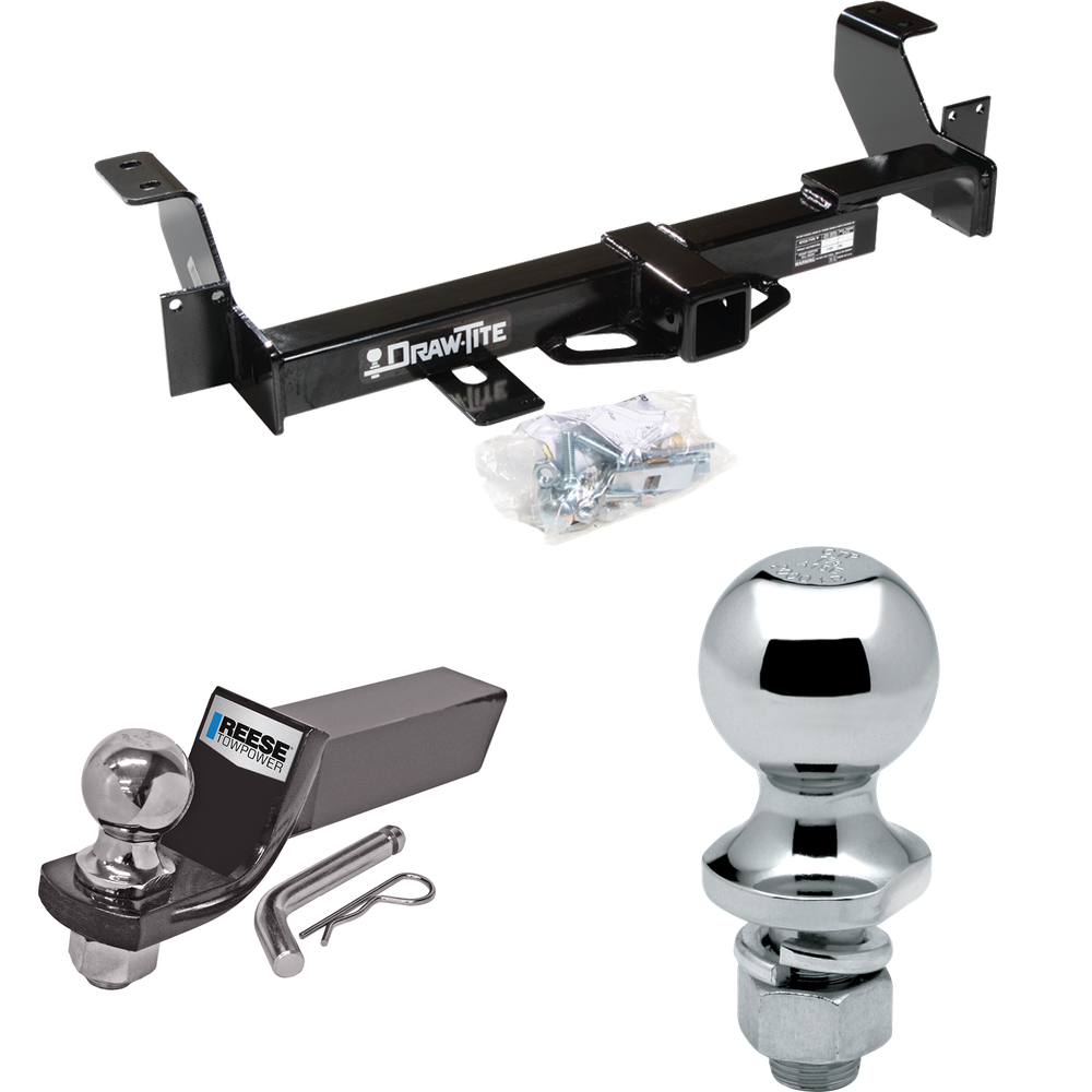 Fits 2002-2007 Buick Rendezvous Trailer Hitch Tow PKG w/ Starter Kit Ball Mount w/ 2" Drop & 2" Ball + 1-7/8" Ball By Draw-Tite