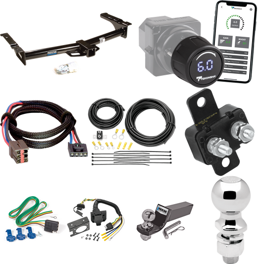 Fits 2003-2007 Ford E-250 Econoline Trailer Hitch Tow PKG w/ Tekonsha Prodigy iD Bluetooth Wireless Brake Control + Plug & Play BC Adapter + 7-Way RV Wiring + 2" & 2-5/16" Ball & Drop Mount By Reese Towpower