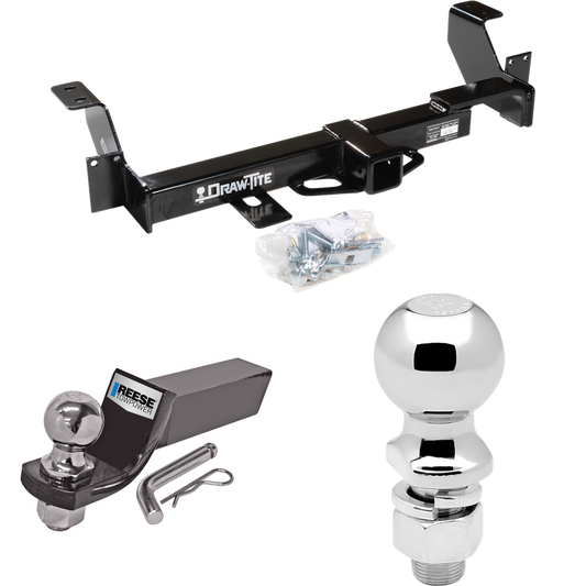 Fits 2001-2005 Pontiac Aztek Trailer Hitch Tow PKG w/ Starter Kit Ball Mount w/ 2" Drop & 2" Ball + 2-5/16" Ball By Draw-Tite