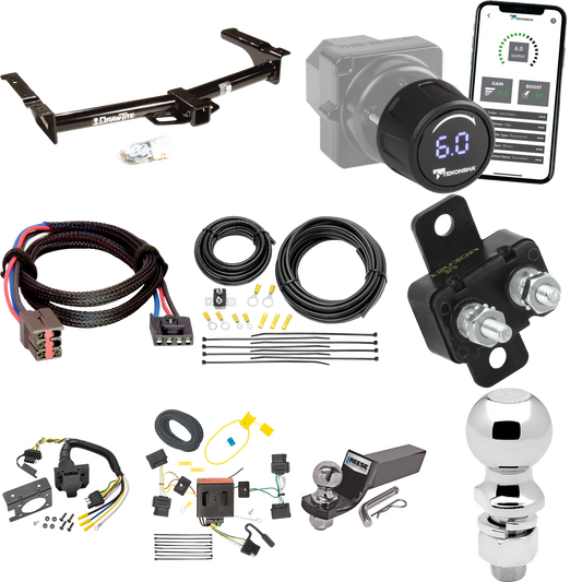 Se adapta al paquete de enganche de remolque Ford E-150 Econoline 2008-2008 con control de freno inalámbrico Bluetooth Tekonsha Prodigy iD + adaptador BC Plug &amp; Play + cableado RV de 7 vías + soporte de bola y caída de 2" y 2-5/16" por Draw -Tita