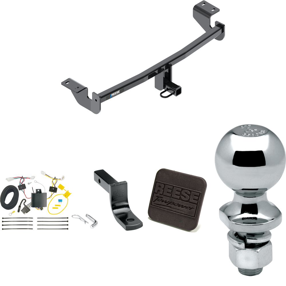 Fits 2016-2016 Scion iM Trailer Hitch Tow PKG w/ 4-Flat Wiring Harness + Draw-Bar + 2" Ball + Hitch Cover By Reese Towpower