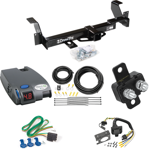 Fits 2001-2005 Pontiac Aztek Trailer Hitch Tow PKG w/ Tekonsha Primus IQ Brake Control + 7-Way RV Wiring By Draw-Tite