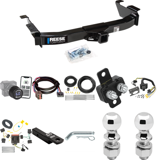 Fits 2008-2008 Ford E-150 Econoline Trailer Hitch Tow PKG w/ Tekonsha Prodigy iD Bluetooth Wireless Brake Control + Plug & Play BC Adapter + 7-Way RV Wiring + 2" & 2-5/16" Ball & Drop Mount By Reese Towpower