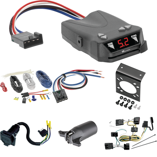 Compatible con cableado de 7 vías para vehículos recreativos Buick Terraza 2005-2007 + control de freno Tekonsha Brakeman IV + adaptador de cableado BC genérico + adaptador de 7 a 4 vías de Tekonsha