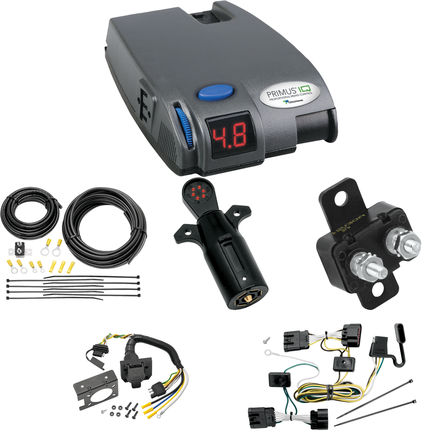 Se adapta al cableado de RV de 7 vías Buick Terraza 2005-2007 + control de frenos Tekonsha Primus IQ + probador de 7 vías de Tekonsha